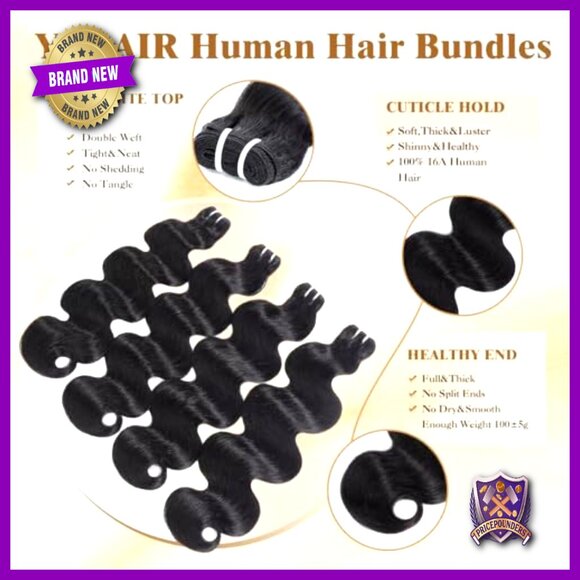 26 Inch Body Wave Human Hair Extensions, 100% Brazilian Virgin Hair